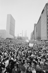 Martin Luther King led anti-Vietnam war protest. NYC, 1967.