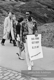 Martin Luther King led anti-Vietnam war protest. NYC, 1967.