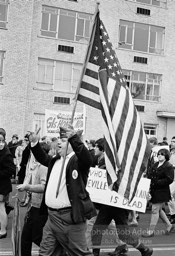 Martin Luther King led anti-Vietnam war protest. NYC, 1967.