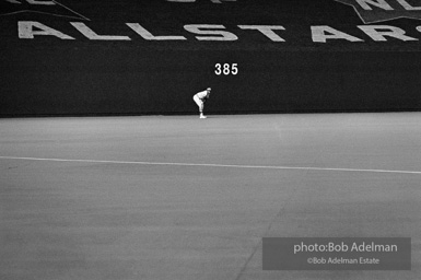 Willie Stargell in the outfield at the All-Star game in Kansas City, 1973. From the book Willie Stargell in the outfield at the All-Star game in Kansas City, 1973. From the book