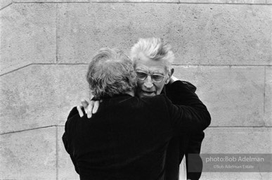 Samuel Beckett in Paris, 1986 says goodbye to the then director of the Samuel Beckett Theater