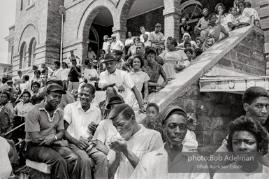 Onlookers on the steps of the 16th Street Baptist Church. Many of these people were the parents of the young people participating in the Children’s March. Birmingham, AL, 1963. Onlookers on the steps of the 16th Street Baptist Church. Many of these people were the parents of the young people participating in the Children’s March. Birmingham, AL, 1963.