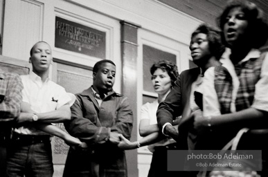 Young protestors meeting in the basement of the 16th Street Baptist Church. Birmingham, Alabama, 1963.
