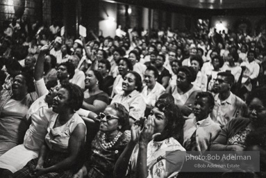 The audience responds as Martin Luther King and Ralph Abernathy speak at the 16th Stret Baptist Church. Birmingham Alabama, 1963. The audience responds as Martin Luther King and Ralph Abernathy speak at the 16th Stret Baptist Church. Birmingham Alabama, 1963.