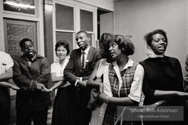 Young protestors meeting in the basement of the 16th Street Baptist Church. Birmingham, Alabama, 1963.