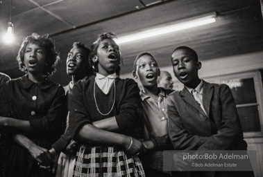 Young protestors meeting in the basement of the 16th Street Baptist Church. Birmingham, Alabama, 1963.