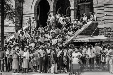 Onlookers on the steps of the 16th Street Baptist Church. Many of these people were the parents of the young people participating in the Children’s March. Birmingham, AL, 1963. Onlookers on the steps of the 16th Street Baptist Church. Many of these people were the parents of the young people participating in the Children’s March. Birmingham, AL, 1963.
