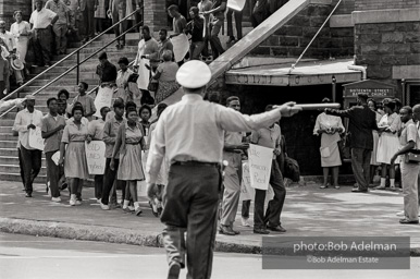 A wave of youthful protestors leaving the 16th Street Baptist Church. Birmingham Al, 1963. A wave of youthful protestors leaving the 16th Street Baptist Church. Birmingham Al, 1963.