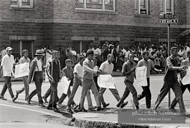 A wave of youthful protestors leaving the 16th Street Baptist Church. Birmingham Al, 1963.