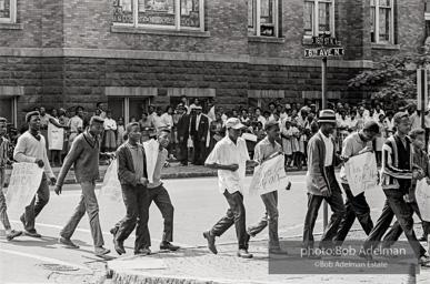 A wave of youthful protestors leaving the 16th Street Baptist Church. Birmingham Al, 1963.