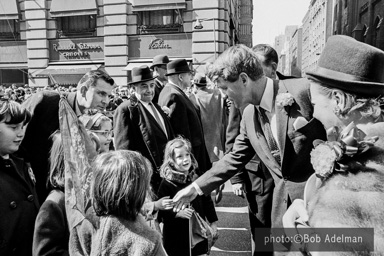 Senator Bobby Kennedy. St. Pactricks Day parade. 1966.