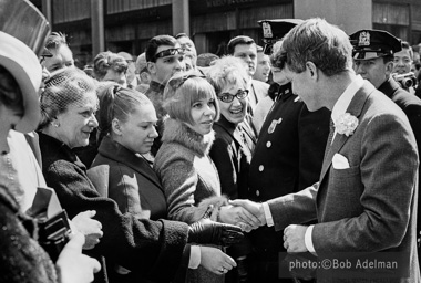 Senator Bobby Kennedy. St. Pactricks Day parade. 1966.