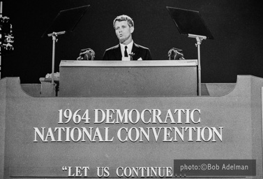 Bobby Kennedy speaks at the 1964 Democratic Convention. Atlantic City, New Jersey.