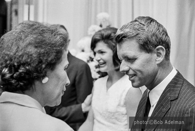 Jacqueline and Robert Kennedy host a reception at the 1964 Democratic National Convention.