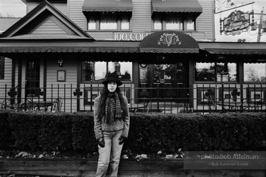 Tess Gallagher in front of Coleman’s in Syracuse, New York. (1989)