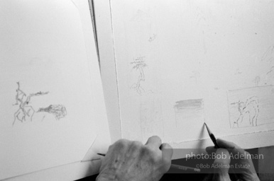Roy Lichtenstein. Drawings for Chinese Landscape. 1996.-photo©Bob Adelman, artwork ©Estate of Roy Lichtenstein Roy Lichtenstein. Drawings for Chinese Landscape. 1996.-photo©Bob Adelman, artwork ©Estate of Roy Lichtenstein