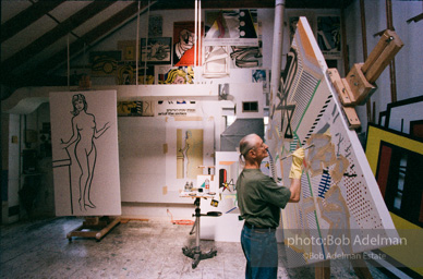 Roy Lichtenstein, Interior with Painting of Bather 1997.-photo©Bob Adelman, artwork ©Estate of Roy Lichtenstein