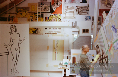 Roy Lichtenstein, Interior with Painting of Bather 1997.-photo©Bob Adelman, artwork ©Estate of Roy Lichtenstein