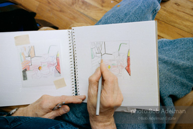 Roy Lichtenstein, Drawing for Interior with Glass Pitcher. 1997-photo©Bob Adelman, artwork ©Estate of Roy Lichtenstein