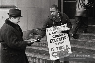 Bibulb family, Brooklyn chapter of the Congress of Racial Equality sit-in at P.S. 200. November, 1962.BE_18-03 001