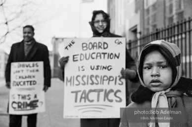 CORE volunteers., Brooklyn chapter of the Congress of Racial Equality sit-in at P.S. 200. November, 1962.BE_20-11 001