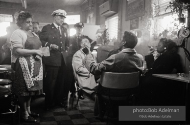 Bayard Rustin being refused service in a Baltimore cafe 1962