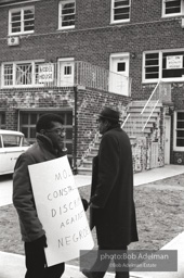 Brooklyn Congress of Racial Equality sit-in against unfair housing policy at Midwood Homes and Westwood Federal savings and loans. Began on Christmas day, 1962. New York City, January, 1963.