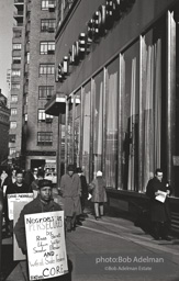 Brooklyn Congress of Racial Equality sit-in against unfair housing policy at Midwood Homes and Westwood Federal savings and loans. Began on Christmas day, 1962. New York City, January, 1963.