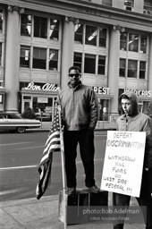 Brooklyn Congress of Racial Equality sit-in against unfair housing policy at Midwood Homes and Westwood Federal savings and loans. Began on Christmas day, 1962. New York City, January, 1963.