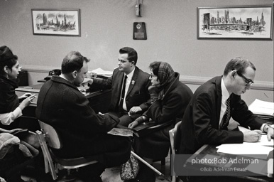 Brooklyn Congress of Racial Equality sit-in against unfair housing policy at Midwood Homes and Westwood Federal savings and loans. Began on Christmas day, 1962. New York City, January, 1963.