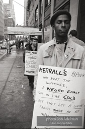 Brooklyn Congress of Racial Equality sit-in against unfair housing policy at Midwood Homes and Westwood Federal savings and loans. Began on Christmas day, 1962. New York City, January, 1963.