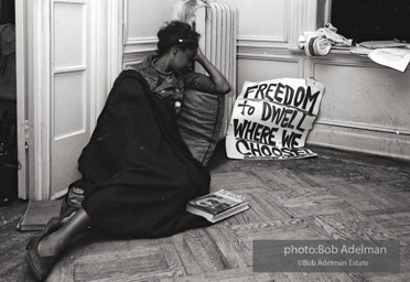 Brooklyn Congress of Racial Equality sit-in against unfair housing policy at Midwood Homes and Westwood Federal savings and loans. Began on Christmas day, 1962. New York City, January, 1963.