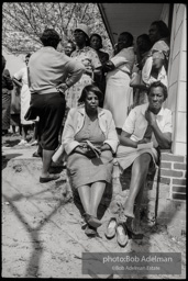 Frank Robinson, CORE field secretary in South Carolina, organized a protest where hundreds of black voters conducted a stand-in to call attention to their inability to register to vote because of lack of staff and the nature of the registration process. Kingstree, SC, March, 1963