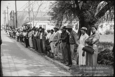 Frank Robinson, CORE field secretary in South Carolina, organized a protest where hundreds of black voters conducted a stand-in to call attention to their inability to register to vote because of lack of staff and the nature of the registration process. Kingstree, SC, March, 1963