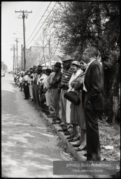 Frank Robinson, CORE field secretary in South Carolina, organized a protest where hundreds of black voters conducted a stand-in to call attention to their inability to register to vote because of lack of staff and the nature of the registration process. Kingstree, SC, March, 1963