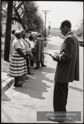 Frank Robinson, CORE field secretary in South Carolina, organized a protest where hundreds of black voters conducted a stand-in to call attention to their inability to register to vote because of lack of staff and the nature of the registration process. Kingstree, SC, March, 1963