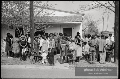 Frank Robinson, CORE field secretary in South Carolina, organized a protest where hundreds of black voters conducted a stand-in to call attention to their inability to register to vote because of lack of staff and the nature of the registration process. Kingstree, SC, March, 1963