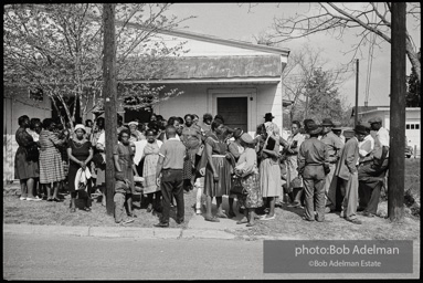 Frank Robinson, CORE field secretary in South Carolina, organized a protest where hundreds of black voters conducted a stand-in to call attention to their inability to register to vote because of lack of staff and the nature of the registration process. Kingstree, SC, March, 1963