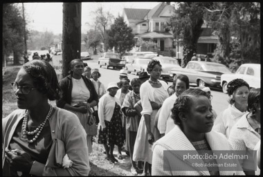 Frank Robinson, CORE field secretary in South Carolina, organized a protest where hundreds of black voters conducted a stand-in to call attention to their inability to register to vote because of lack of staff and the nature of the registration process. Kingstree, SC, March, 1963