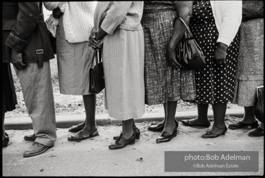 Frank Robinson, CORE field secretary in South Carolina, organized a protest where hundreds of black voters conducted a stand-in to call attention to their inability to register to vote because of lack of staff and the nature of the registration process. Kingstree, SC, March, 1963