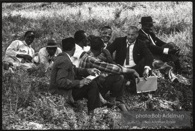 Frank Robinson, CORE field secretary in South Carolina, organized a protest where hundreds of black voters conducted a stand-in to call attention to their inability to register to vote because of lack of staff and the nature of the registration process. Kingstree, SC, March, 1963