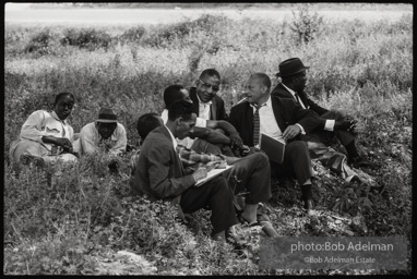 Frank Robinson, CORE field secretary in South Carolina, organized a protest where hundreds of black voters conducted a stand-in to call attention to their inability to register to vote because of lack of staff and the nature of the registration process. Kingstree, SC, March, 1963