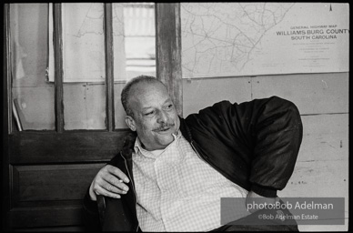 Frank Robinson, CORE field secretary in South Carolina, organized a protest where hundreds of black voters conducted a stand-in to call attention to their inability to register to vote because of lack of staff and the nature of the registration process. Kingstree, SC, March, 1963