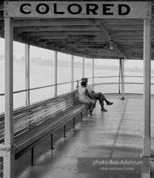 Segregated ferry, Mississippi River near St. Francisville, West Feliciana Parish, LA 1963