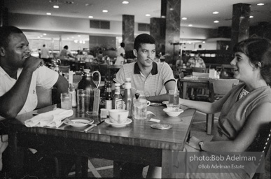 CORE workers eating at integrated restaurant. Loisiana, 1965