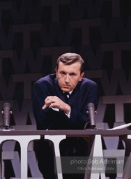 USA. New York City. 1965. Journalist David FROST. That Was The Week That Was (TW3),