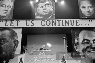 Lyndon B. Johnson speaks at the Democratic National Convention. Atlantic City,1964.