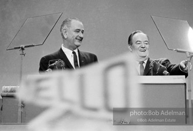 Democratic National Convetion. Atlantic City, 1964. Presidential nomines Johnson and Humphrey.