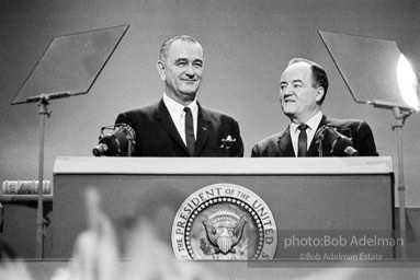 Democratic National Convetion. Atlantic City, 1964. Presidential nomines Johnson and Humphrey.