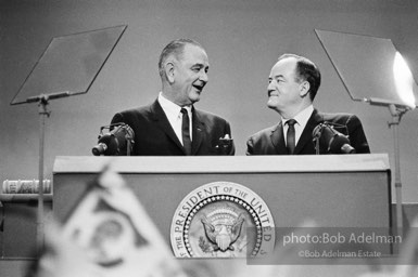 Democratic National Convetion. Atlantic City, 1964. Presidential nomines Johnson and Humphrey.